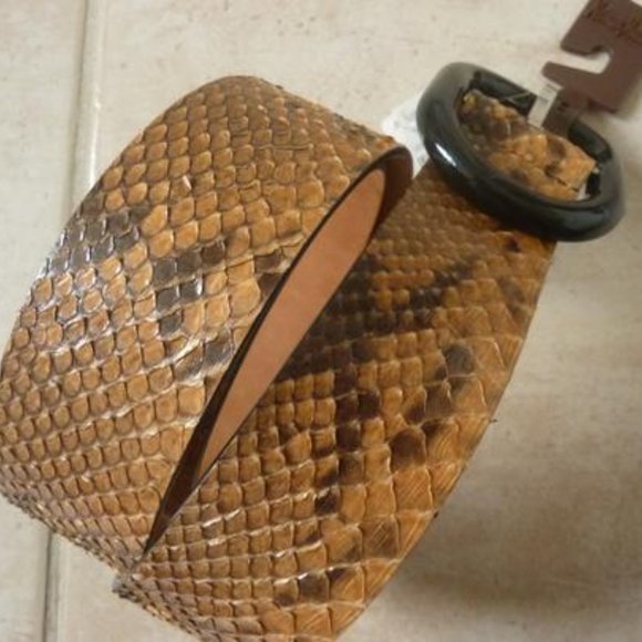 [[[MICHAEL KORS]]] Ladies' Python Belt, Brown (L) - Picture 2 of 8